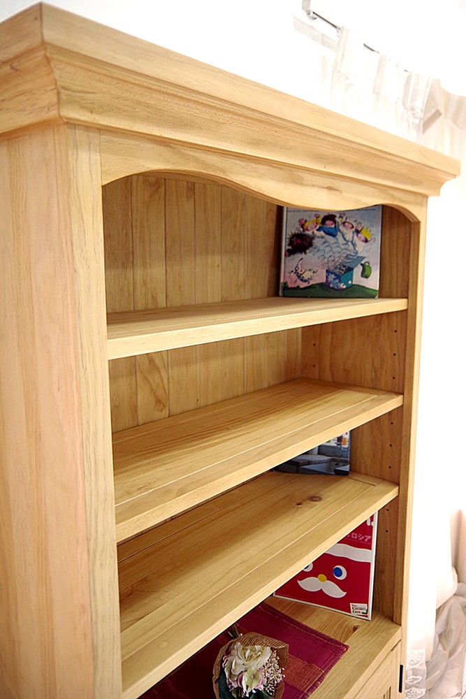 カントリー調 無垢木製 おしゃれな 本棚 カントリー パイン ブック 