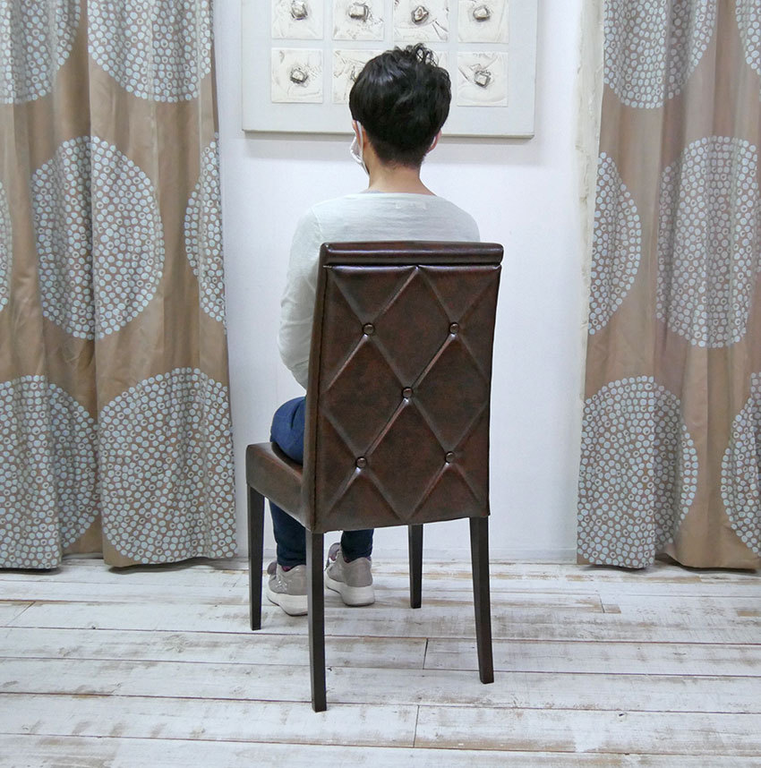 業務用木製チェア ハイバックチェア レザー張り お洒落で高級感のある