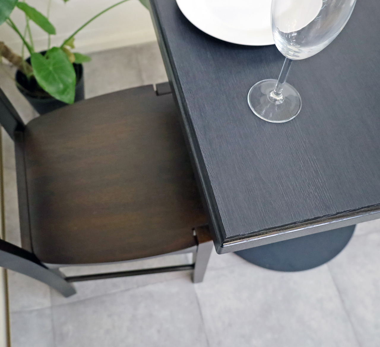 1本脚飲食店用テーブルセット CDK383CAチェアセット 75cm-60cm角