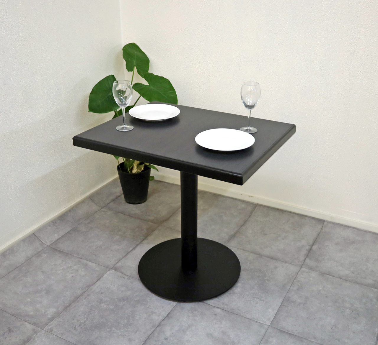 1本脚飲食店用テーブルセット CDK383CAチェアセット 75cm-60cm角