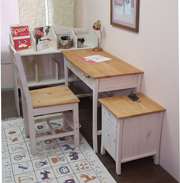 フレンチカントリー家具 カントリー学習机 幅105cmミルキーバレンシア