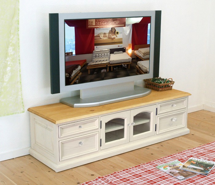 フレンチカントリー 幅150cm 低ホルムアルデヒド パインローテレビ台