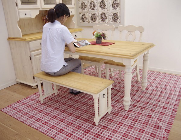 4人用 ダイニングテーブル 単品 フレンチカントリー 140cm幅 パイン