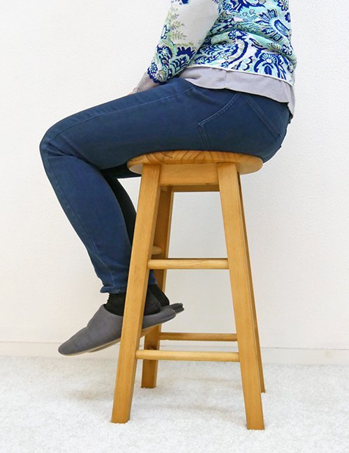 無垢木製 スツール カントリーキッチンスツール 座面55cm M