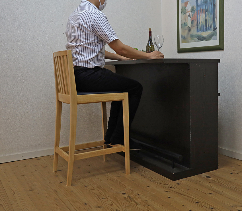 業務用カウンターチェア SLENDER-スレンダー65 バーチェア 木製