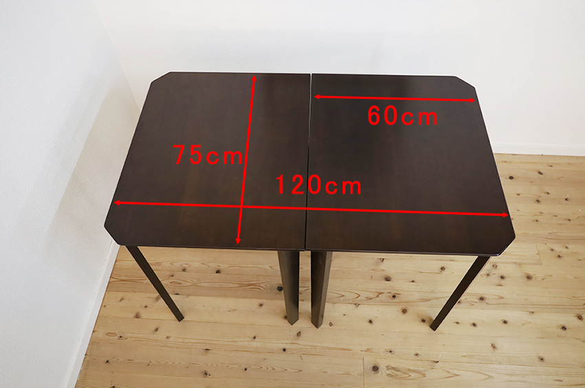 4人用食卓セット 60x75cm角 木製 ダイニングテーブル2台 チェア4脚 6点