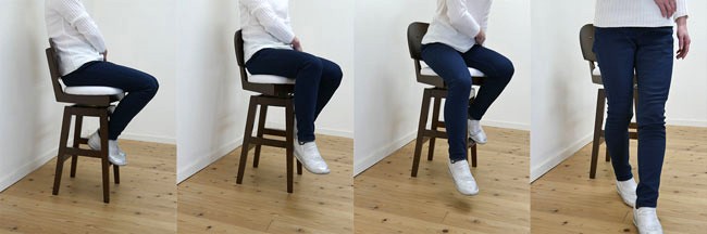 座面高65cm台のレザークッション座面の回転木製カウンターチェア座面高63.5cmブラウン色
