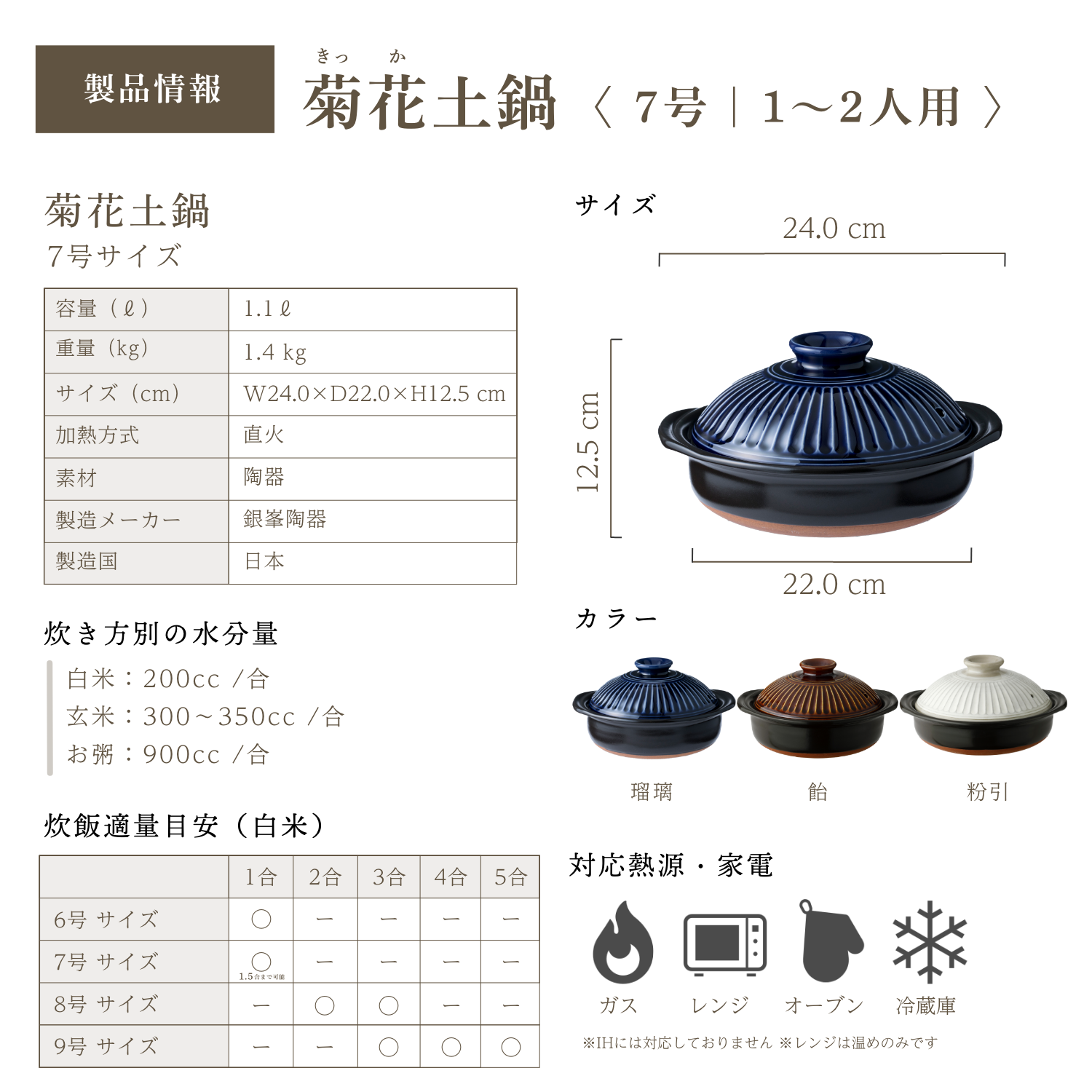 菊花土鍋7号