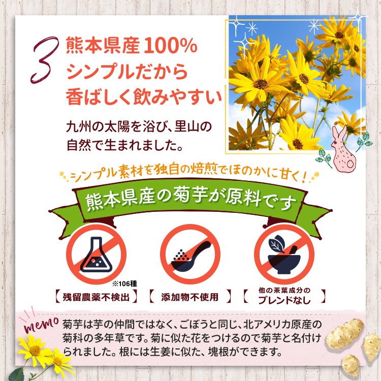 菊芋茶 ティーパック 2グラム15袋 国産 イヌリン 食物繊維 きくいも