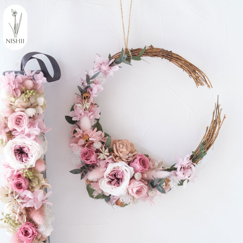 プリザーブドフラワー フラワーリース プレゼント ギフト クレセント