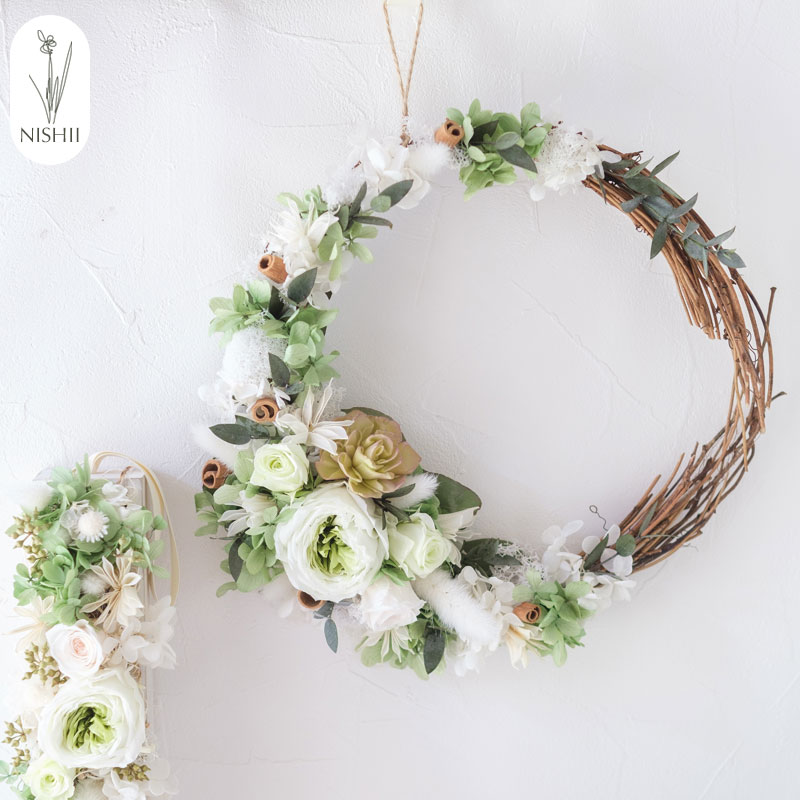 プリザーブドフラワー フラワーリース プレゼント ギフト クレセント