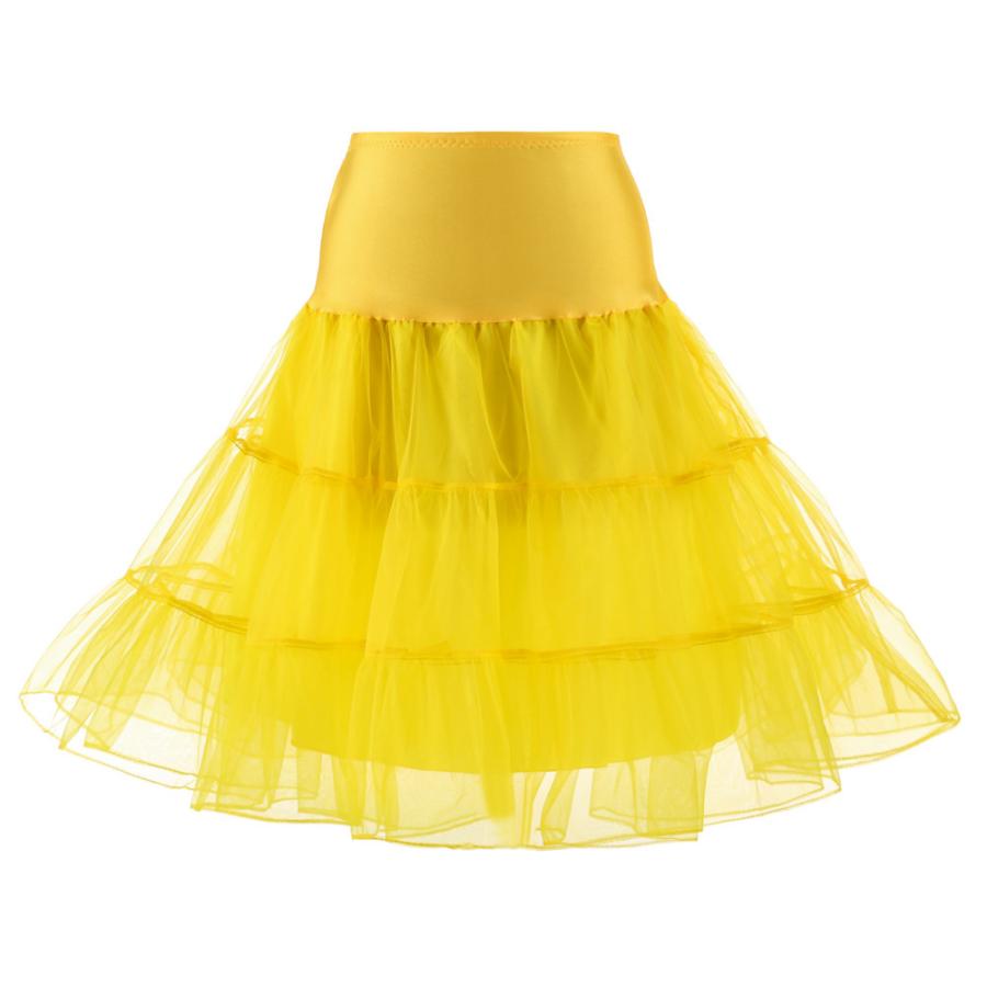 【大特価】パニエ ボリューム ペチコート ドレスインナー チュール 安い カラフル チュチュスカート ショート丈 |  | 04