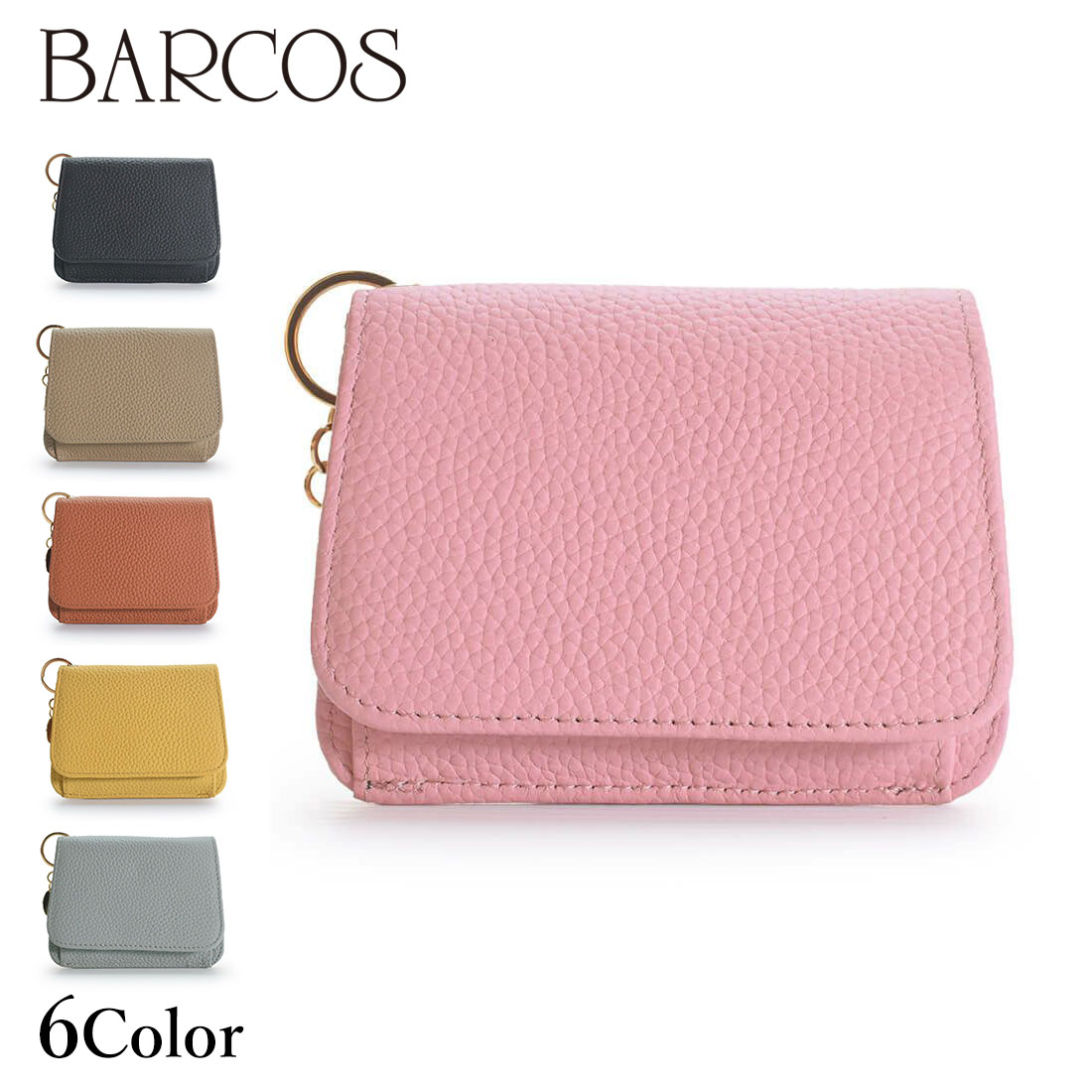 BARCOS（バルコス） チャーム付きシュリンクレザーミニ財布 レディース