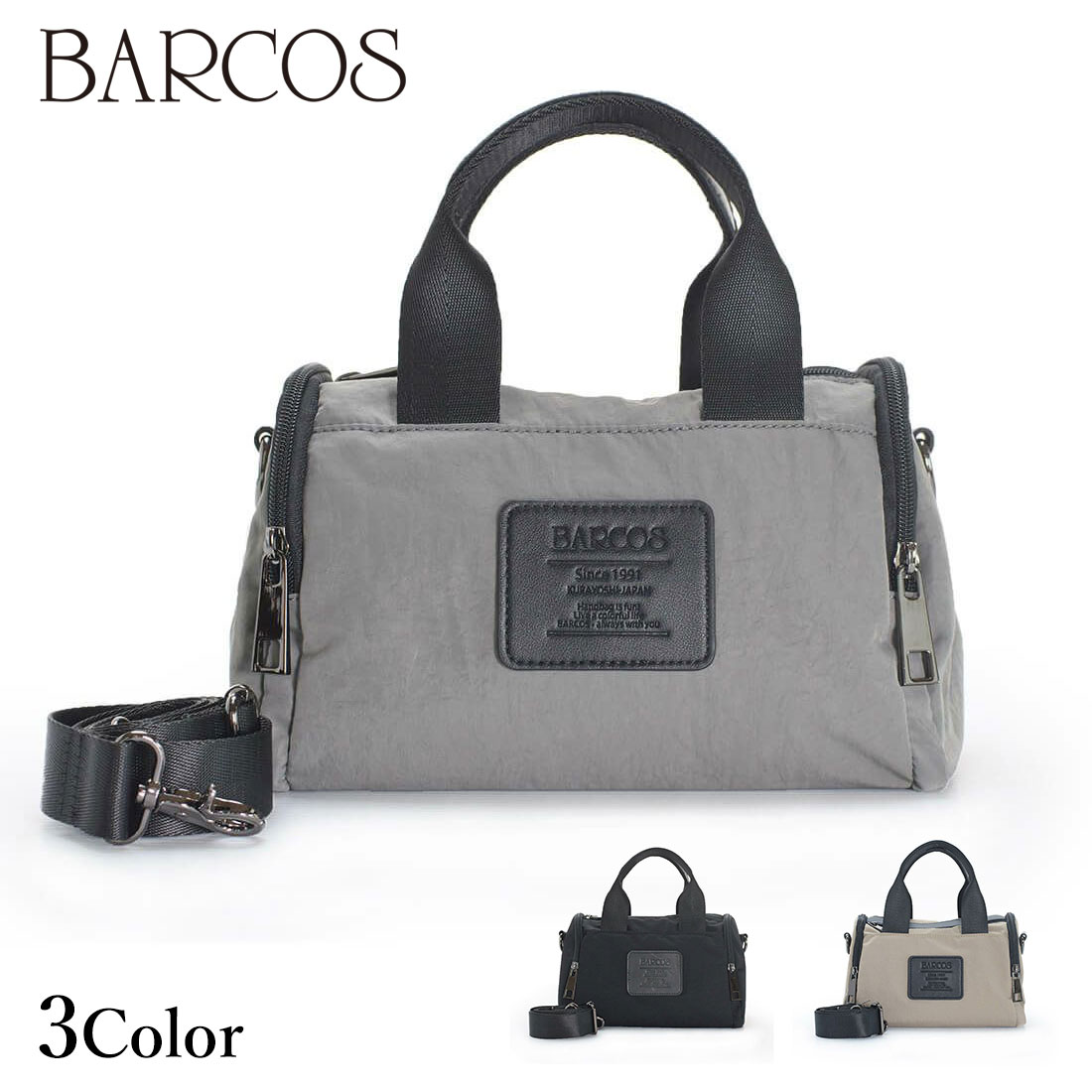 BARCOS ポリエステル2wayミニボストンバッグ レディース 全3色