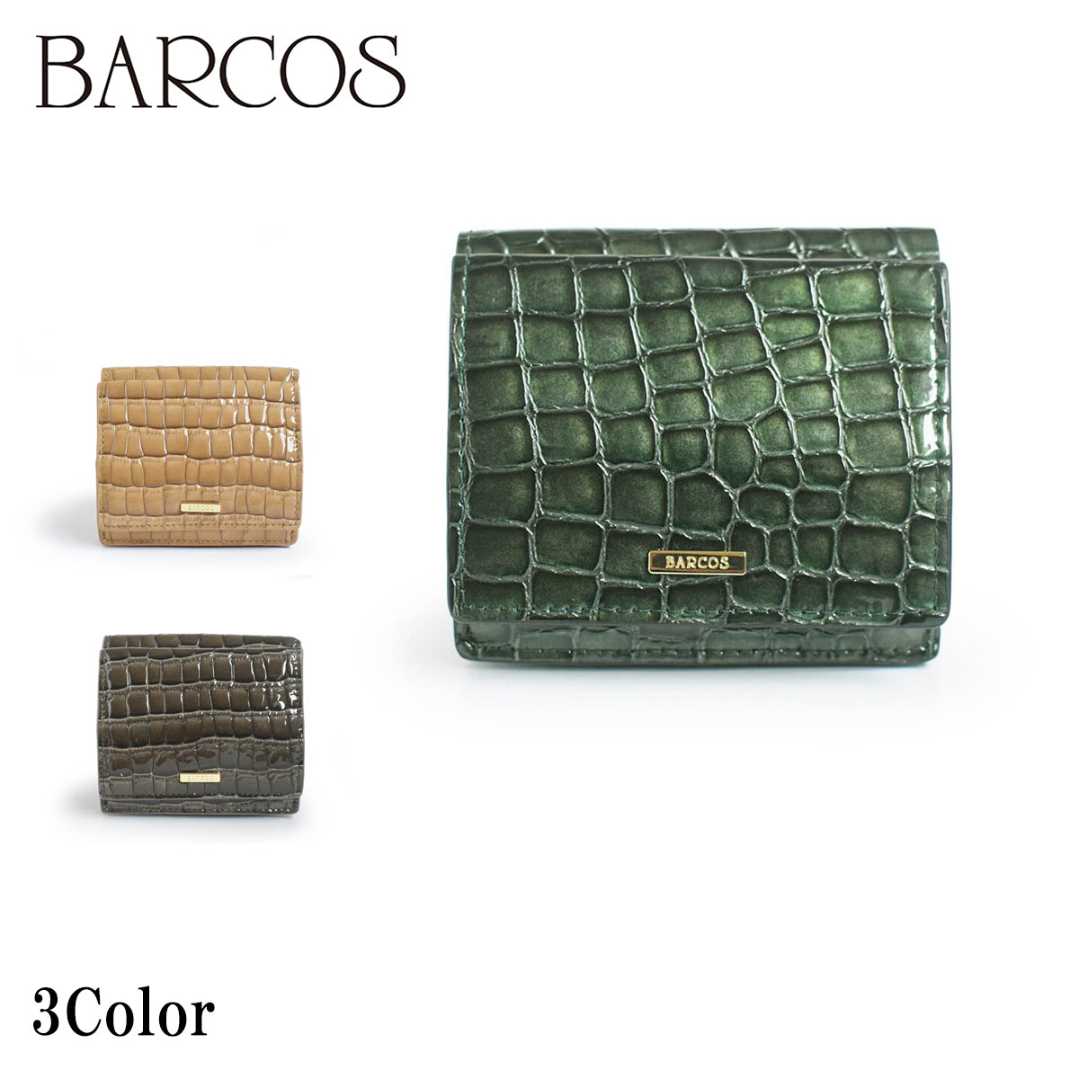 BARCOS ソフトステンドガラスレザー折財布 レディース 全3色