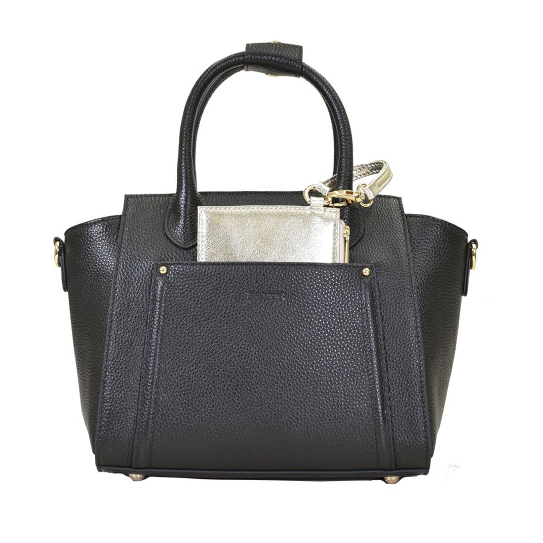 BARCOS（バルコス） シュリンクレザー2wayハンドバッグ＆ポーチ