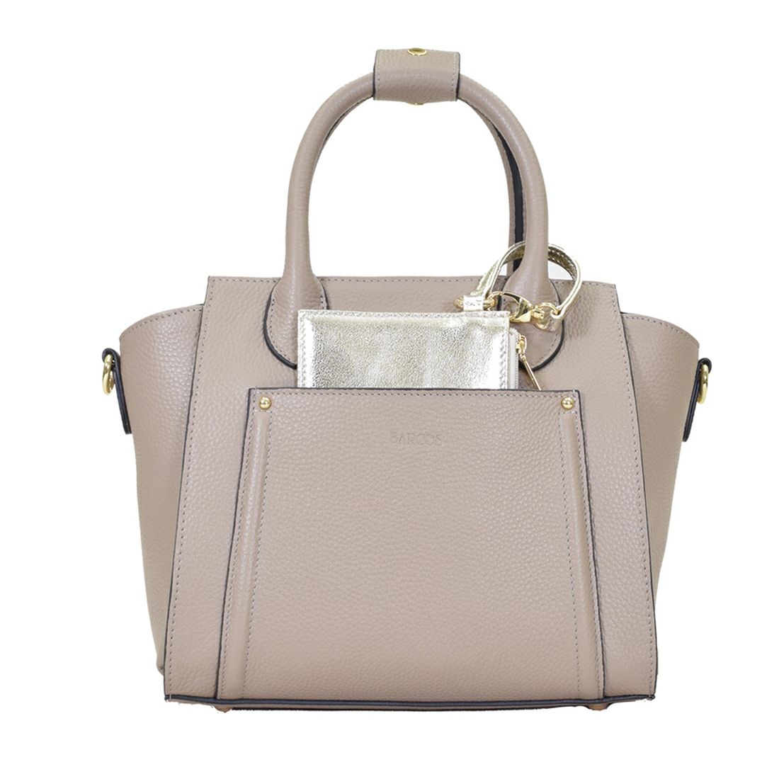 BARCOS（バルコス） シュリンクレザー2wayハンドバッグ＆ポーチ