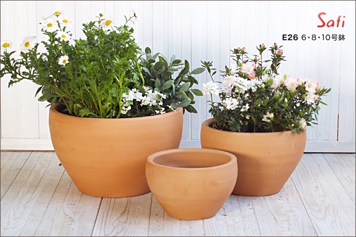 植木鉢 おしゃれ テラコッタ E26 3点セット : 植木鉢