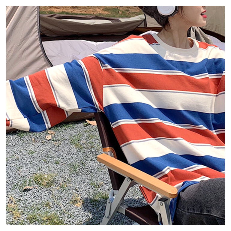 ストライプ トレーナー メンズ 服 長袖 クルーネック 細身