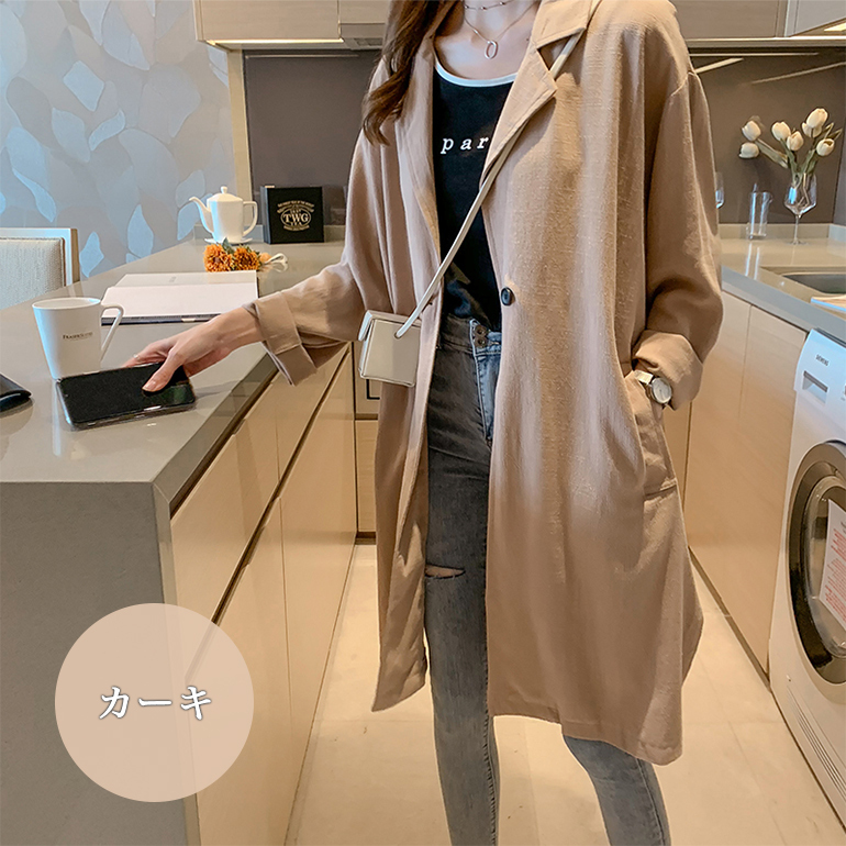 大人女性の コート 長袖ジャケット トレンチコート スプリングコート ジャケット・アウター