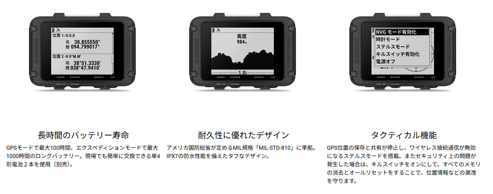 GARMIN(ガーミン)Foretrex 801(陸上自衛隊/迷彩/装備品/GPS/GARMIN