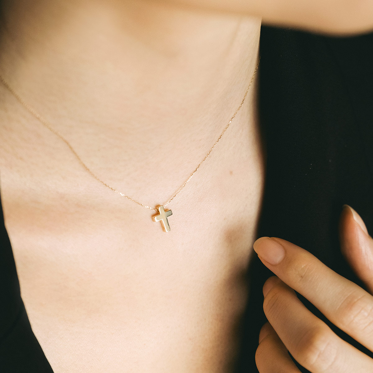 クロス ネックレス イエローゴールド レディース K10 10金 プレゼント