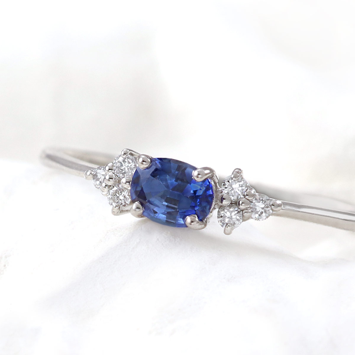 サファイア ダイヤモンド プラチナリング　Pt850 7号 銀座ジュエリーマキ サファイア1 21ct Pt850 ダイヤリング D0 64ct