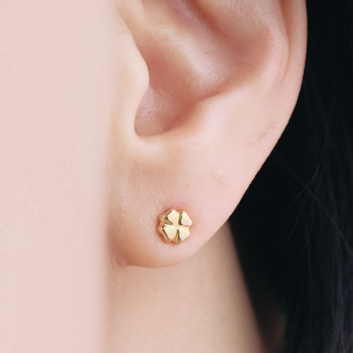 【刻印あり】K18 / K14WG アメリカンピアス3点セット お花 クローバー 18金 ピアス クローバー 四つ葉 小さい 小ぶり 18K K18 イエロー
