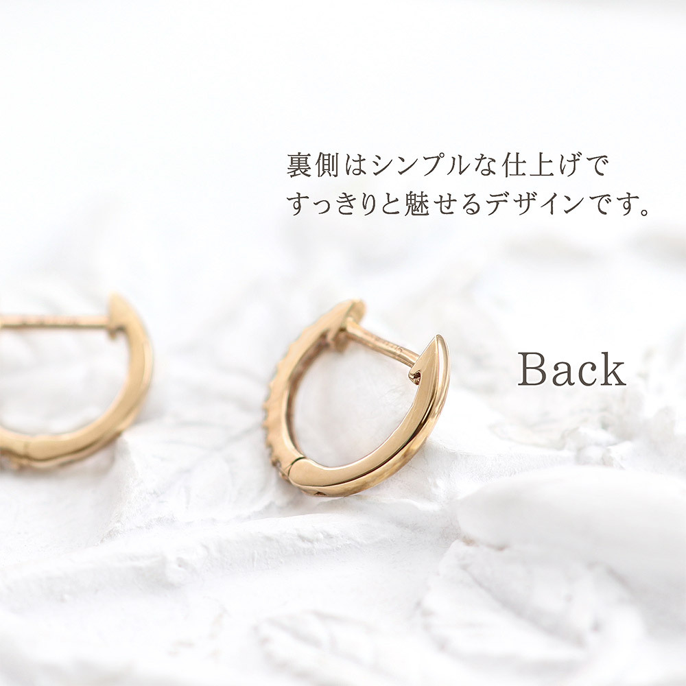 フープピアス 18k ダイヤモンド レディース ピンクゴールド 18金 K18