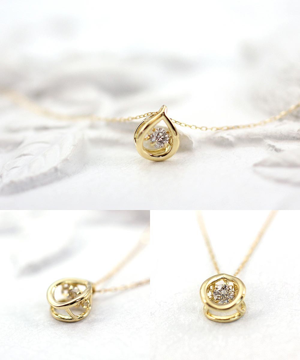 18金ネックレス レディース 18k ダイヤモンド K18 ダンシングストーン