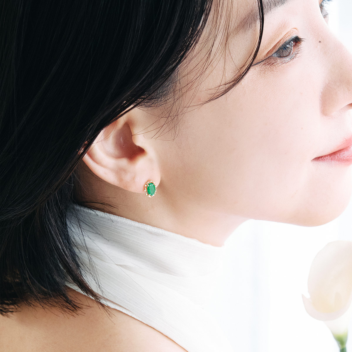 ピアス レディース 18金 エメラルド 18k ゴールド ジュエリー