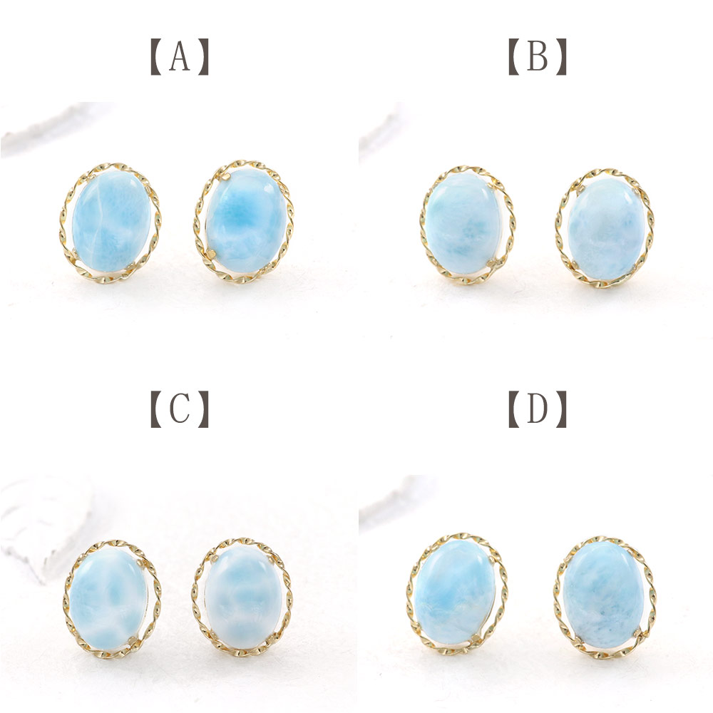 ピアス レディース 18金 ラリマー 18k ゴールド ジュエリー 