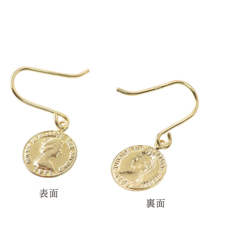 コインピアス 18金 レディース フック 18K K18 アクセサリー