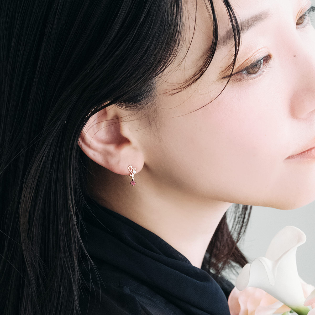 ピアス レディース 18金 ピンクトルマリン 18k ハート 可愛い ピンク