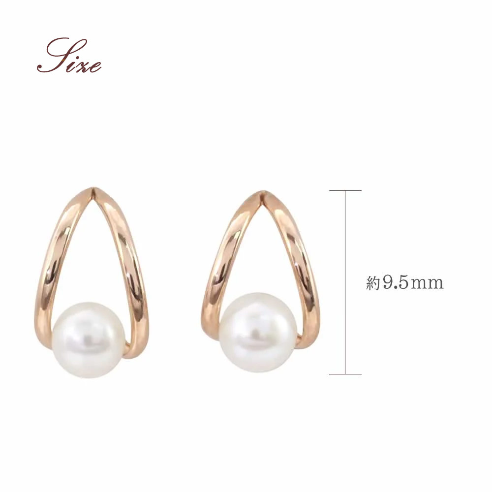 パールピアス 18k レディース 18金 淡水パール 真珠 ピンク