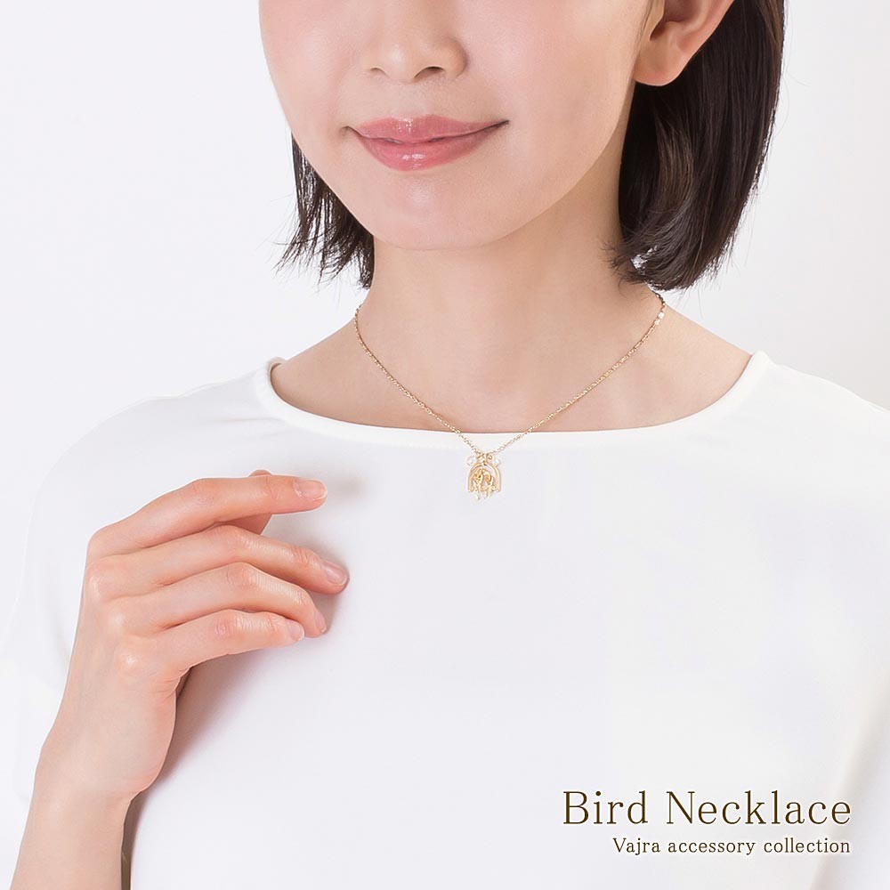 Vajra フックピアス ネックレス パール レディース 鳥 パール