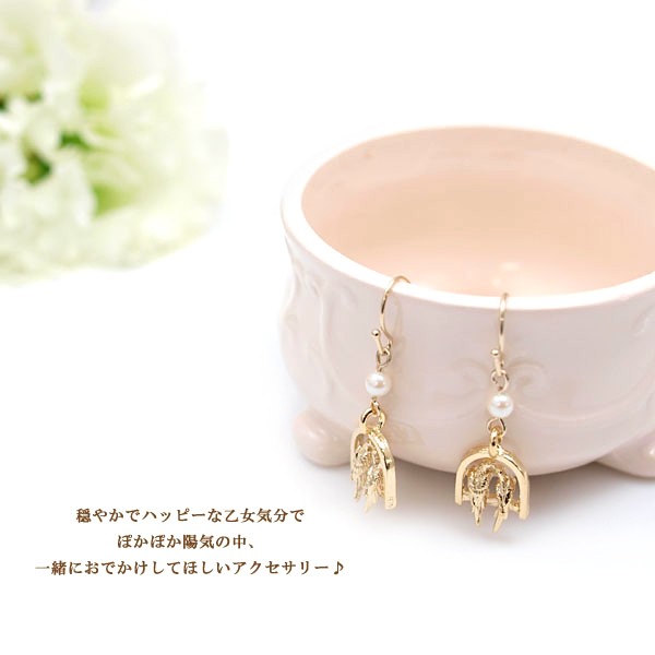 Vajra フックピアス ネックレス パール レディース 鳥 パール
