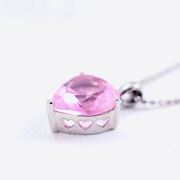 ネックレス レディース キラキラ cute ピンクBIGハートネックレス