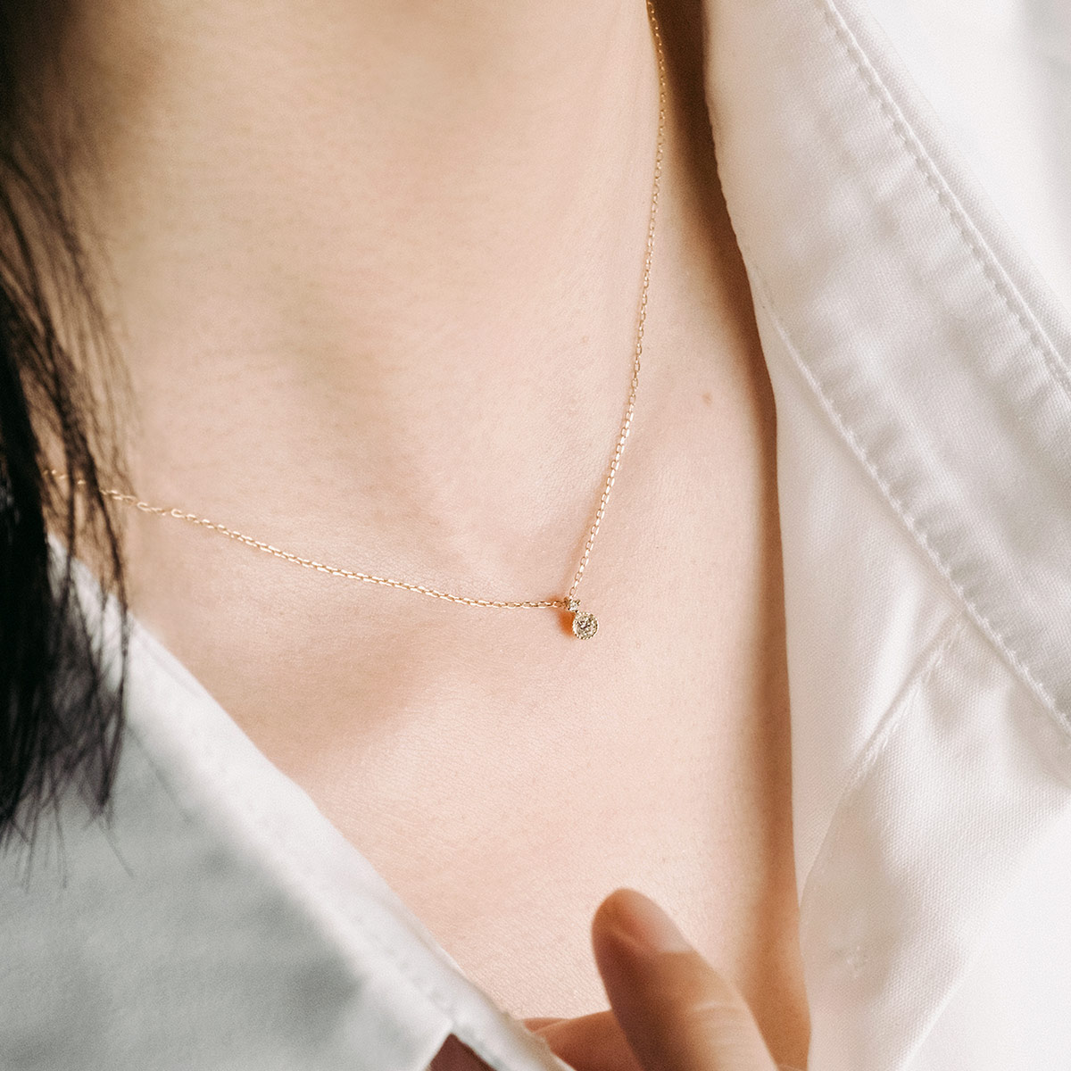 心葉 ネックレス レディース ダイヤモンド 一粒 ブランド 小振り  