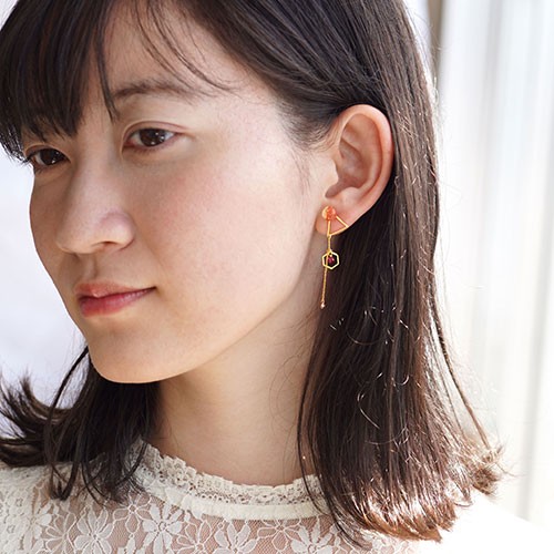 【美品】京都 清水坂ガラス館 ぴあり 京なす【ノンホールピアス】 ぴあり ピアリ 清水坂ガラス館 ノンホールピアス イヤリング