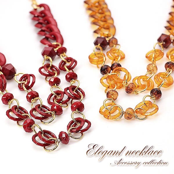 ネックレス レディース 二連 チェーン ゴールド 首飾り アクセサリー