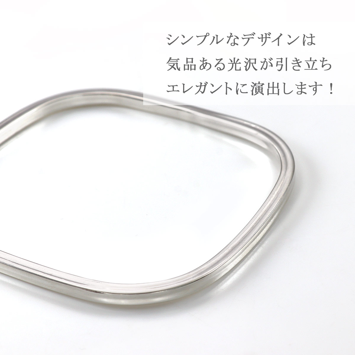 バングル シルバー925 レディース おしゃれ シンプル 四角形 スクエア