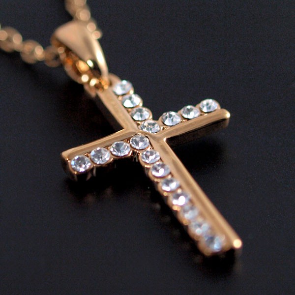 ネックレス レディース クロス キラキラ 十字架 シンプル オシャレ