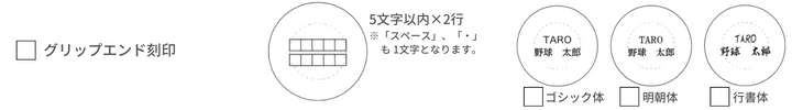 グリップエンド刻印