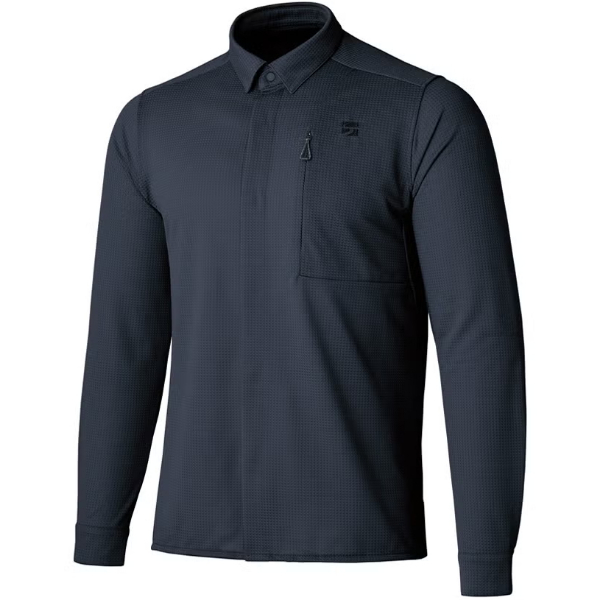 ファイントラック ラミースピンニットシャツ メンズ (FMM1601) ／ 山シャツ 登山 普段着にも ストレッチ 吸汗速乾 胸ポケット ニット素材の画像