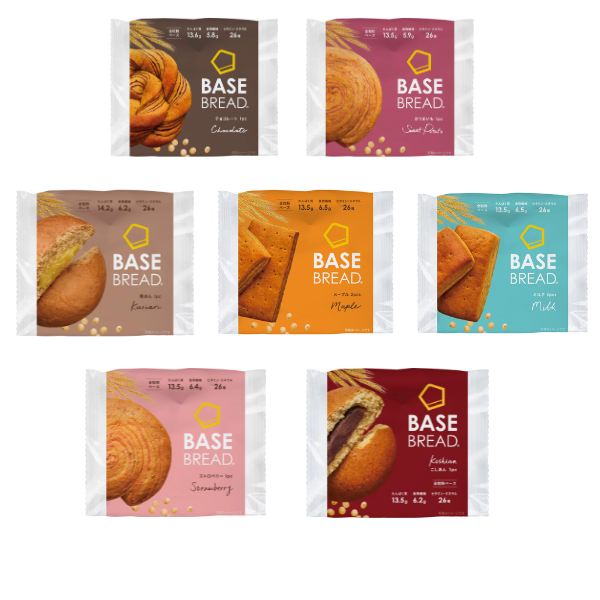 ベースブレッド 7種14袋 パン [チョコ、ミルク、ストロベリー、さつまいも、栗あん、こしあん、メープル]  完全栄養食 低糖質 ベースフード