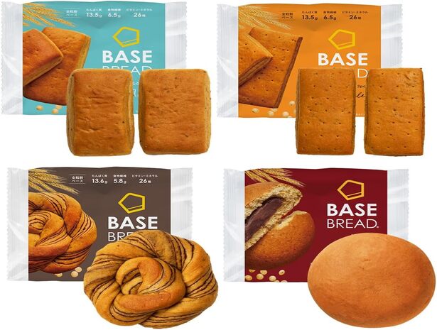 ベースブレッド 4種16袋 パン[チョコ・メープル・こしあん・ミルク]置き換えダイエット ダイエット食品 完全栄養食 低糖質 BASE BREAD ベースフード