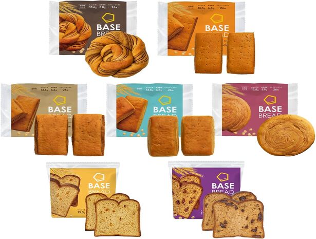 ベースブレッド 7種14袋 パン [チョコ、メープル、シナモン、ミルク、さつまいも、ミニ食パンオレンジ、ミニ食パンレーズン]  完全栄養食 低糖質