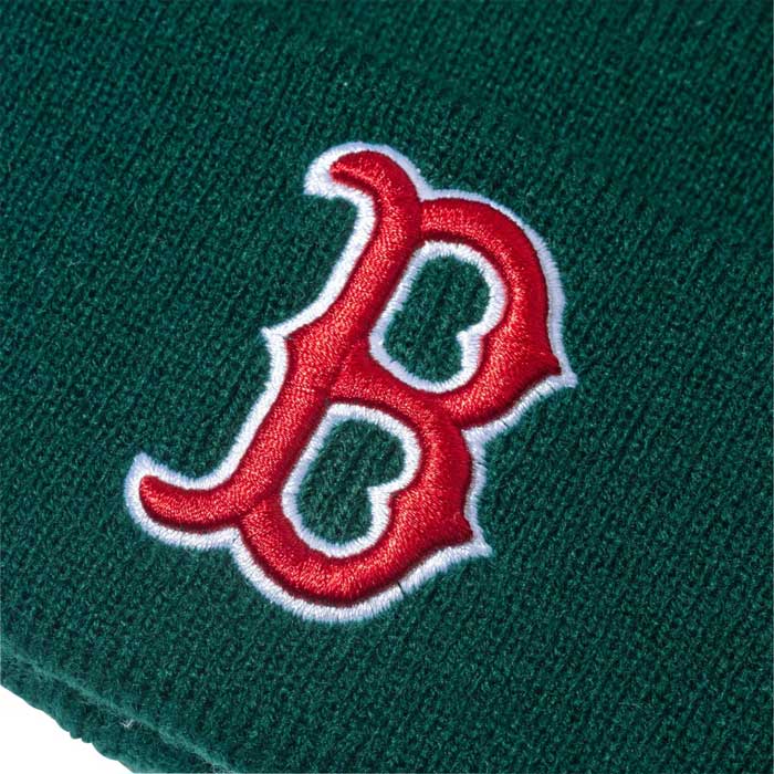 あすつく ニューエラ newera ニットキャップ ニット帽 ベーシック カフニット MLB Team Logo ボストン・レッドソックス グリーン 13751380 era23fw｜baseman｜02