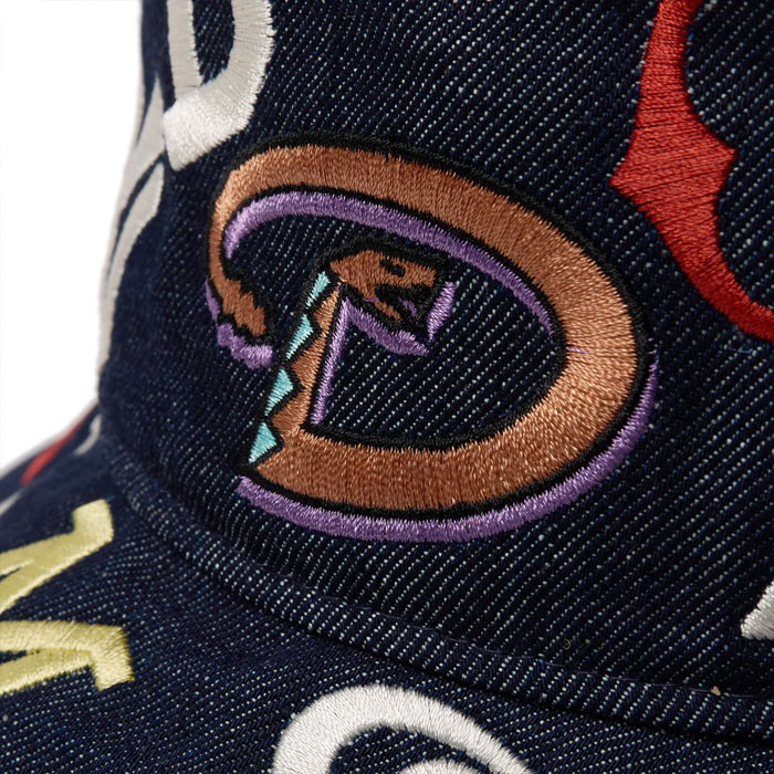 あすつく NEW ERA ニューエラ ハット バケット01 メジャーロゴ 刺繍 Team Logo Allover MLB クーパーズタウン インディゴデニム 14388540 era25ss | NEW ERA | 01